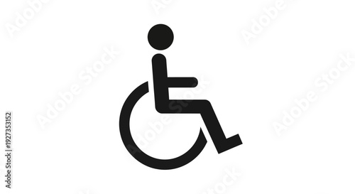 Disability Symbol Icon: Person in Wheelchair, Accessibility, Healthcare, Support