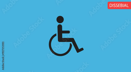 Disabled Person Icon Wheelchair Symbol Blue Background Accessibility Concept
