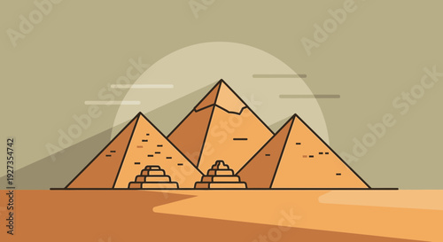 Pyramids of Giza at Sunset