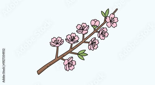  minimal vector Cherry Blossom Branch