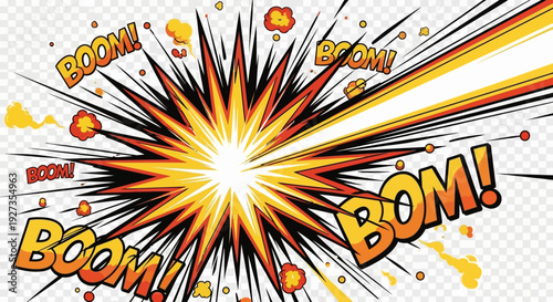 Explosion Comic Book Style Boom Sound Effect Burst Starburst