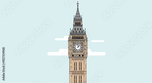 minimal vector Illustration of Big Ben