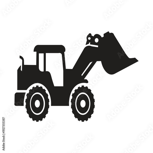 Excavator silhouette icon illustration The excavator heavy equipment icon generally depicts the silhouette or outline of a construction machine designed for dredging, excavation, and material moving. 
