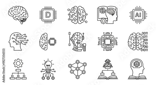 Sustainable energy icons set, featuring eco-friendly symbols and renewable sources, presented in a clean vector illustration style