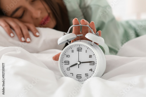 Morning of young woman with...