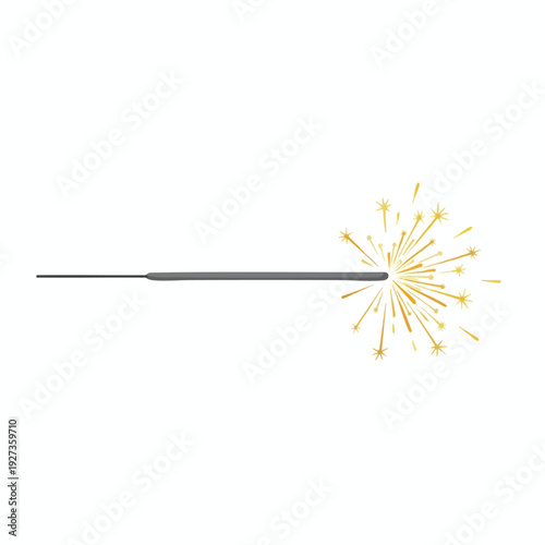 A Celebratory Sparkler Firework Igniting in the Dark