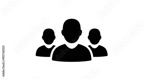 Group of people icon, teamwork and community concept, simple illustration