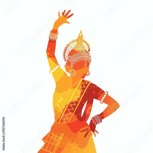 Elegant Traditional Figure in Vibrant Costume for Cultural Celebration