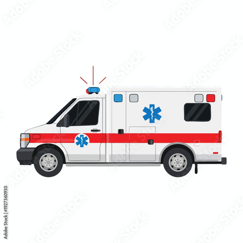Modern Emergency Medical Ambulance Vehicle for Patient Transport and Healthcare Services