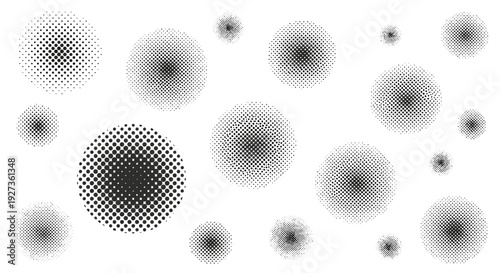Halftone Dots Pattern Background, Abstract Circles, Graphic Design Elements