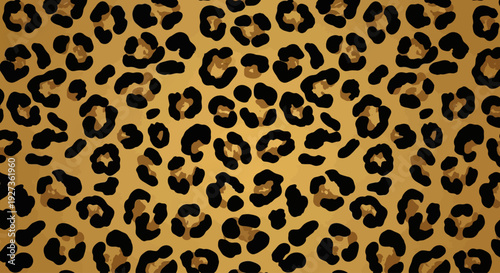 A close-up view of a classic leopard print pattern with black rosettes on a golden-brown background.