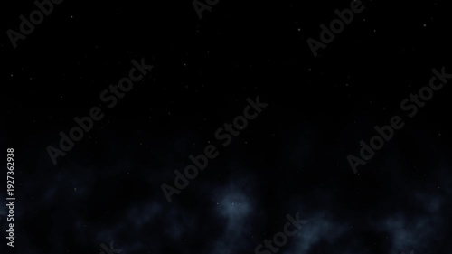 Atmospheric Volumetric Fog & Glowing Dust Overlay on Pure Black 4K Seamless Loop