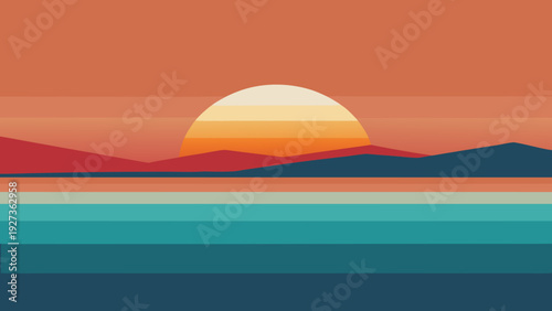 Subtle color blocking and calm horizon lines evoke serenity and balance. Ideal for peaceful home decor, spa branding, and minimalist art collections.