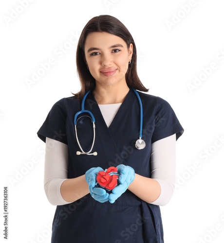 Female doctor with paper he...