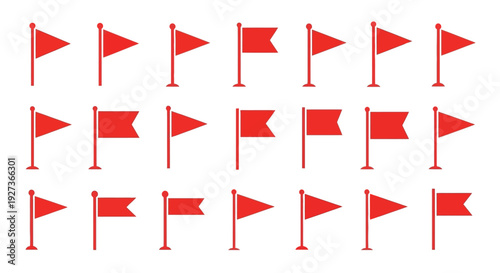 Red Flags Collection: Warning, Alert, Signal, Marker, Navigation, Success, Failure, Warning Signs