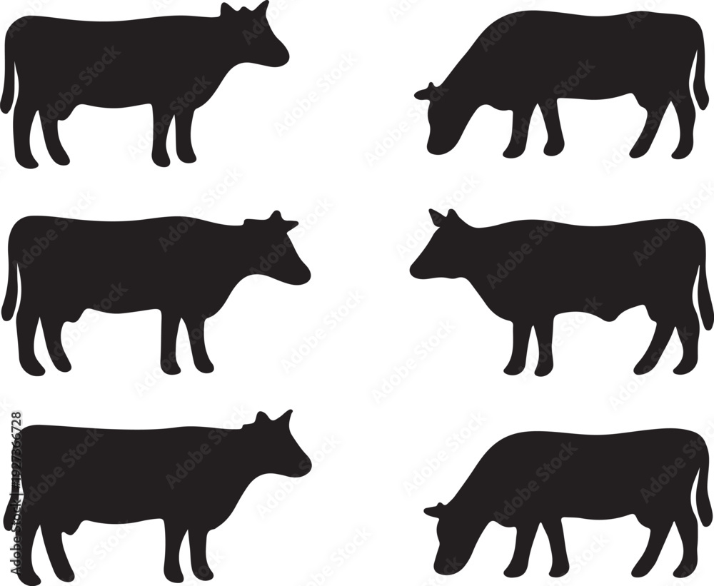 Fototapeta premium Transparent Cow Silhouette EPS 