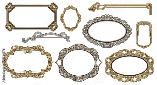 Ornate Vintage Frames Collection: Decorative Borders and Embellishments