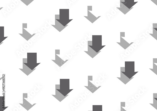 【背景透過】白とグレーの下向きの矢印が規則正しく並んでいるデザイン