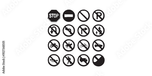 Collection of various prohibition and warning signs.
