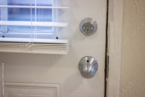 Wallpaper Mural Front door with lock and handle close up Torontodigital.ca