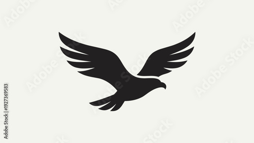 Minimalist Hawk Silhouette Logo Icon for Branding & Design - Vector Art