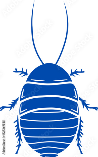 Vector of Madagascar hissing cockroach on white background. Black silhouette of a madagascar hissing cockroach on a white background