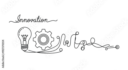 Simple line art concept of innovation and ideas