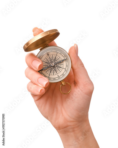 Female hand with golden com...