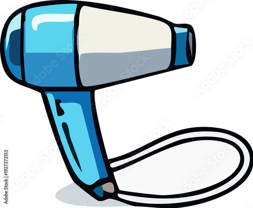 Blue Hair Dryer Illustration.