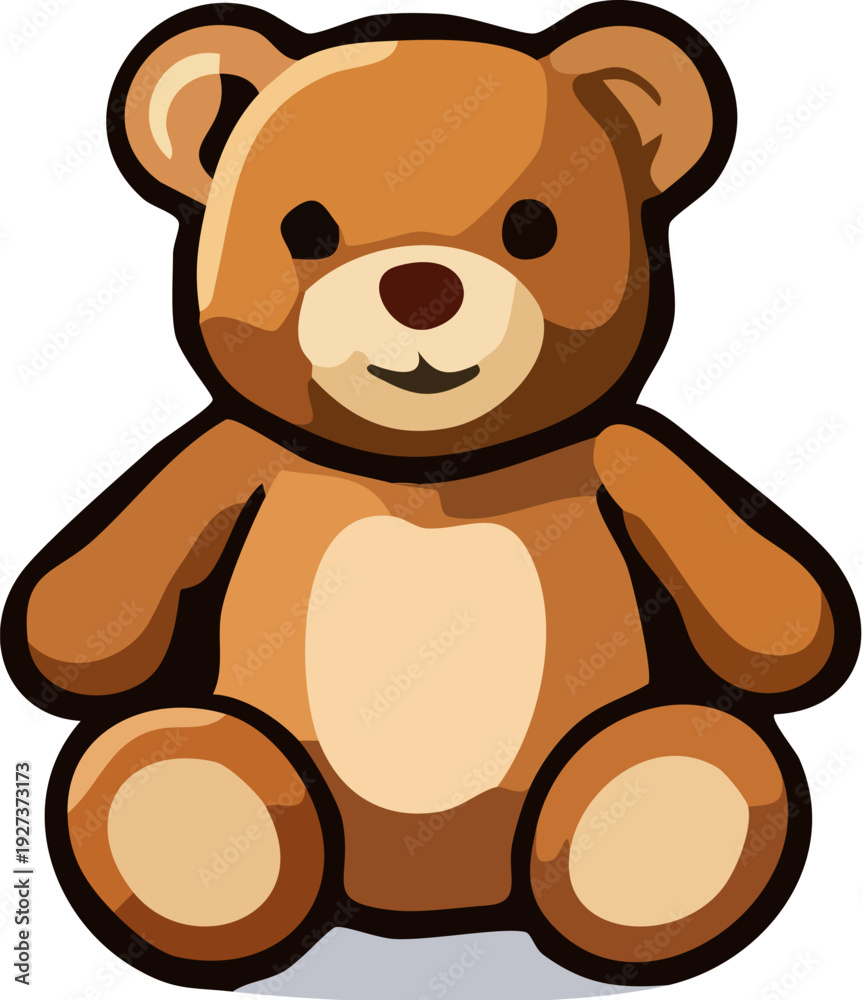 Naklejka premium Cuddly Cartoon Teddy Bear.