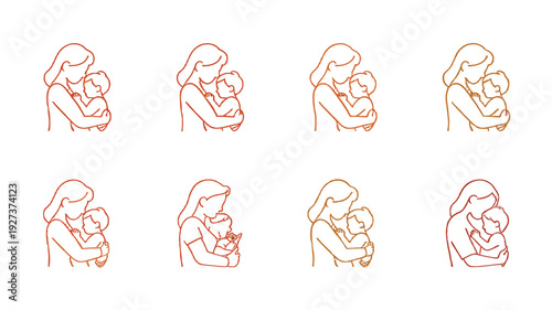 Mother lovingly embracing her baby, symbolising nurturing and maternal bonding.