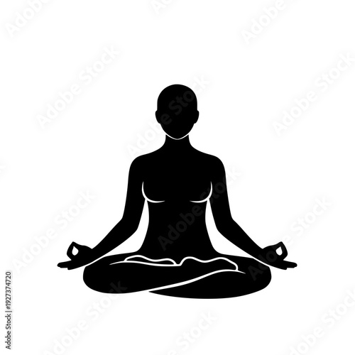 meditation lotus pose icon vector isolated on white background