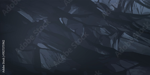 Abstract dark blue and grey textured background with geometric shapes.