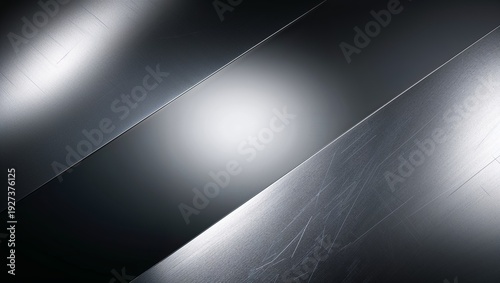 A polished metallic surface showcasing light reflection and texture.