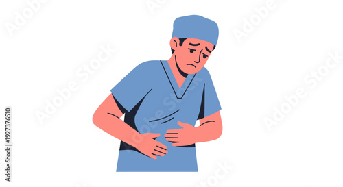 Cancer Patient Nausea Symptom Corporate Healthcare Vector