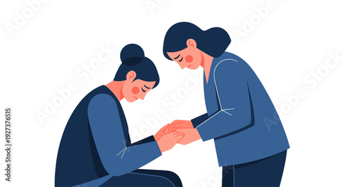 Cancer Patient Support & Empathy Flat Vector Premium Illustration