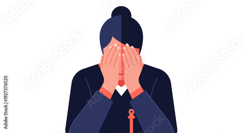 Emotional Distress in Cancer Patient Premium Oncology Vector