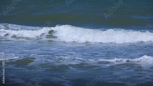 Close up of rough sea during monsoon in January