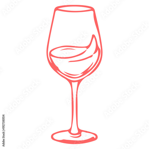 Wine Glass Line Art Icon
