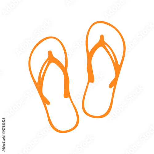 Orange Flip Flops Icon
