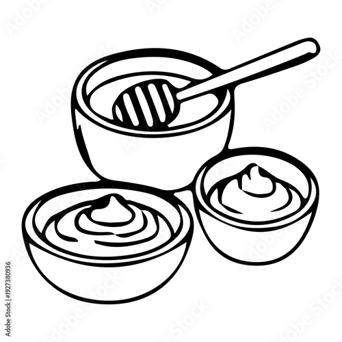 Dipping Sauces Line Art