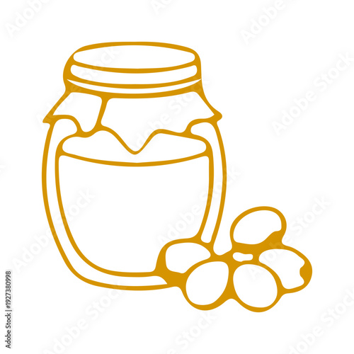 Argan Oil Jar and Nuts Icon