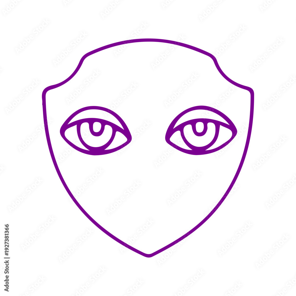 Obraz premium Purple Alien Shield Icon