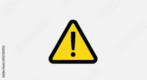 Yellow Warning Triangle Sign with Exclamation Mark, Danger Alert Symbol