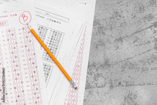 Pencil and answer sheets fo...