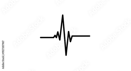 Electrocardiogram Heartbeat Line Graph Medical Symbol.