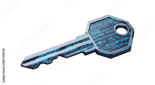 Old Key with Hexagonal Head and Teeth.