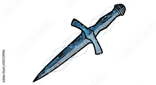 Blue Crusader Sword with Crossguard.