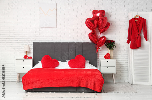 Interior of bedroom decorat...