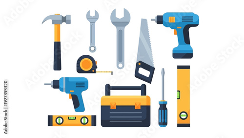 Assorted Tools and Equipment for Construction.